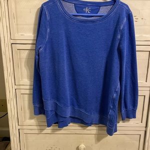 Calvin Klein performance blue washed crewneck pullover sweater/sweatshirt